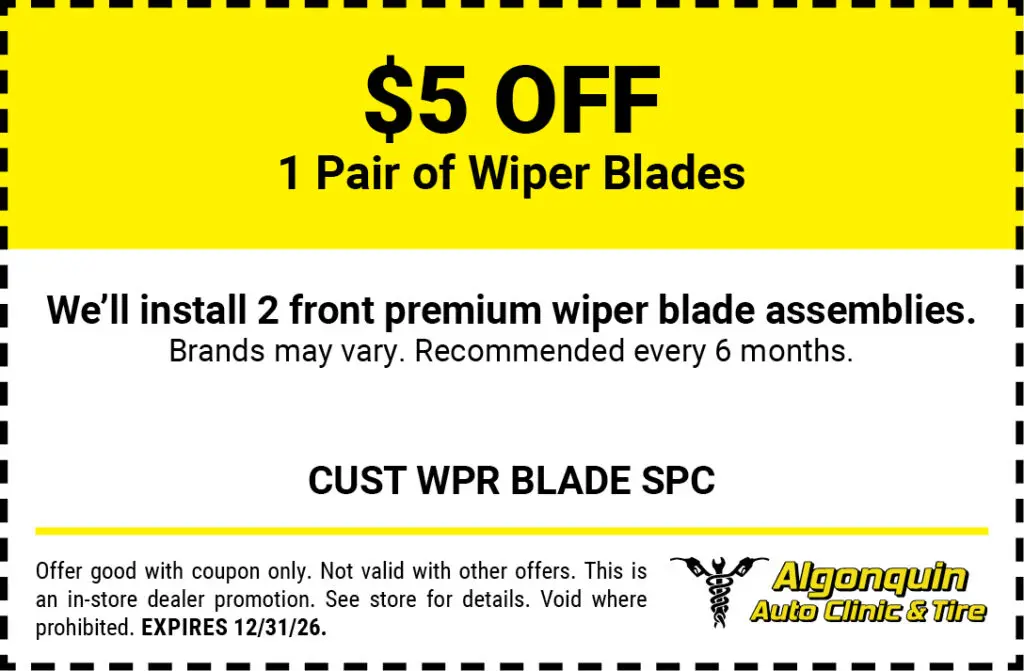 $5 off 1 pair of wiper blades
